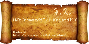 Háromszéki Kristóf névjegykártya